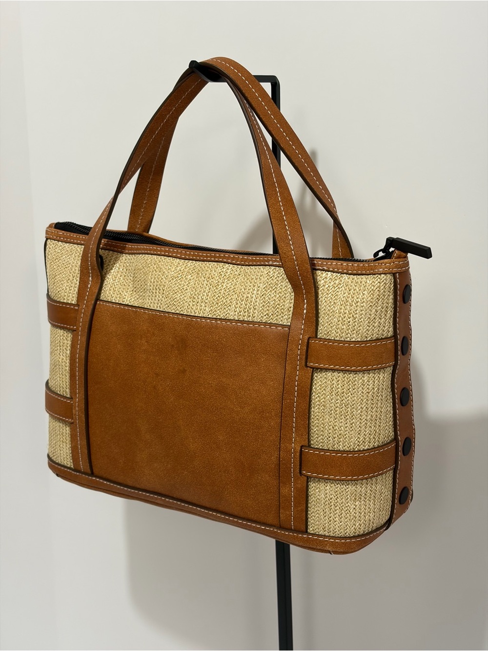 HAMMITT Addie MD Crossbody/Tote In Saddle Raffia/Bronze Hardware Like ๐ - Picture 10 of 16